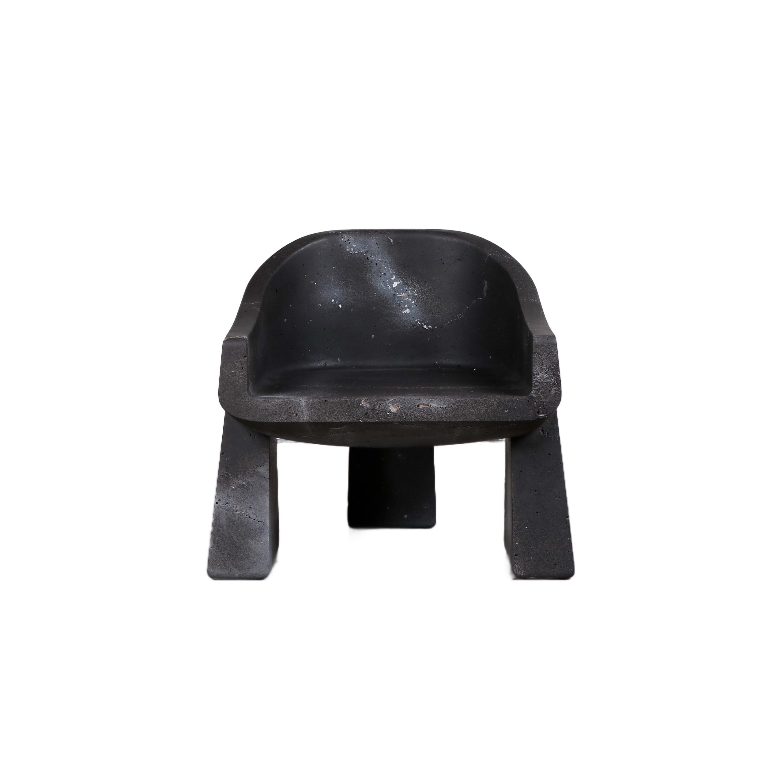 Limited Edition, Hand sculpted Black Basalt Chair by Lucas Tyra Morten 1