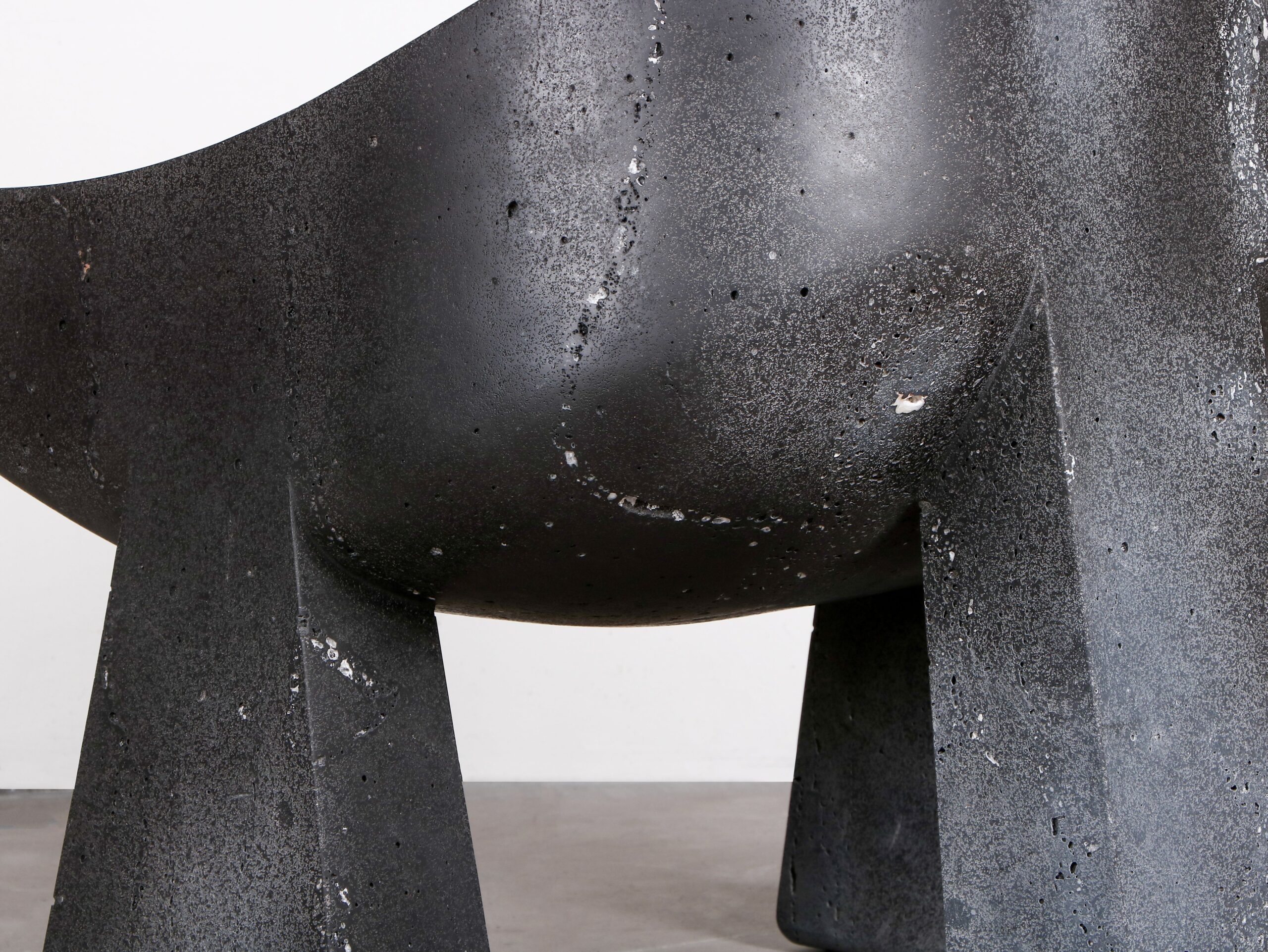 Limited Edition, Hand sculpted Black Basalt Chair by Lucas Tyra Morten 6