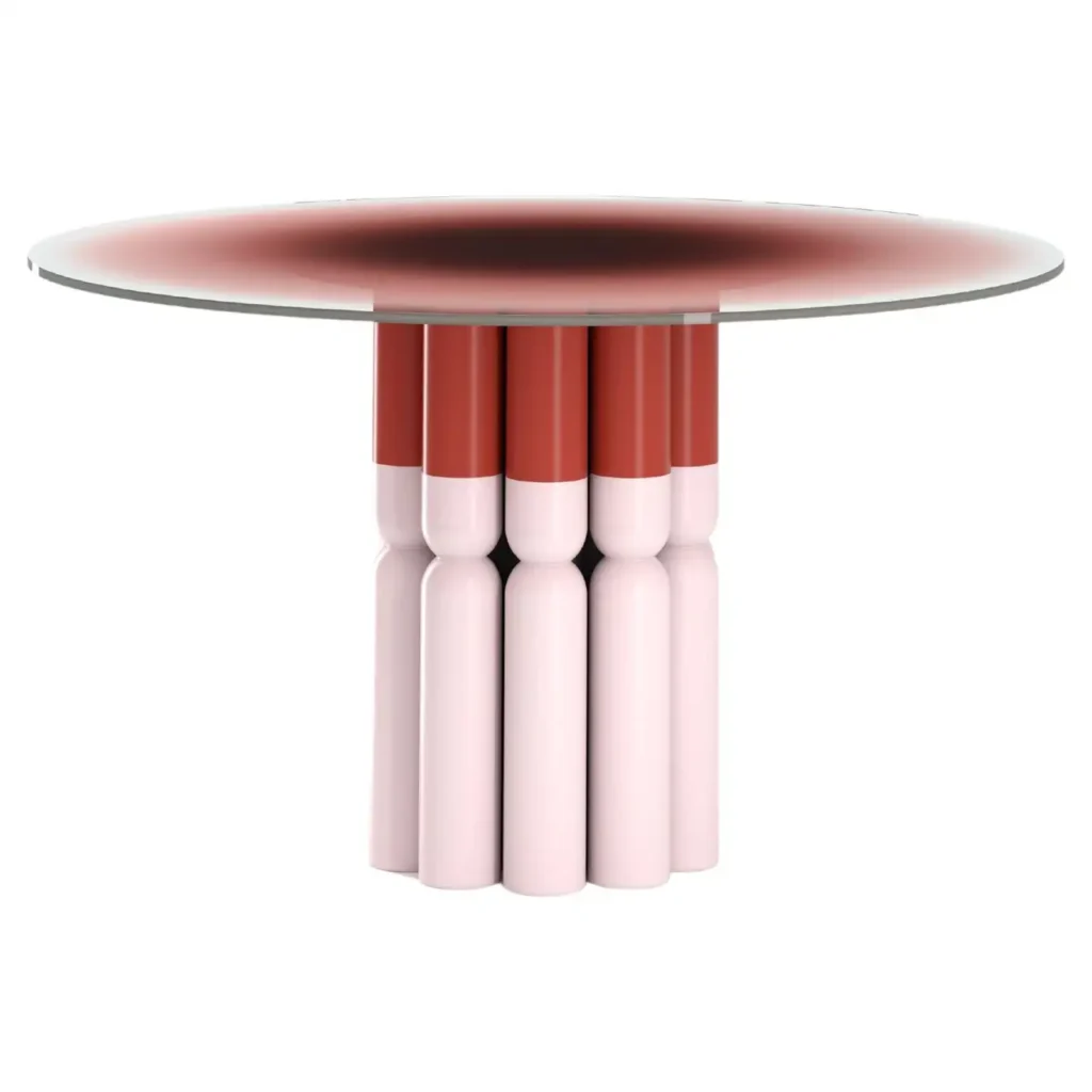 Red Happy Meal Unique Dining Table by Studio Yolk 1