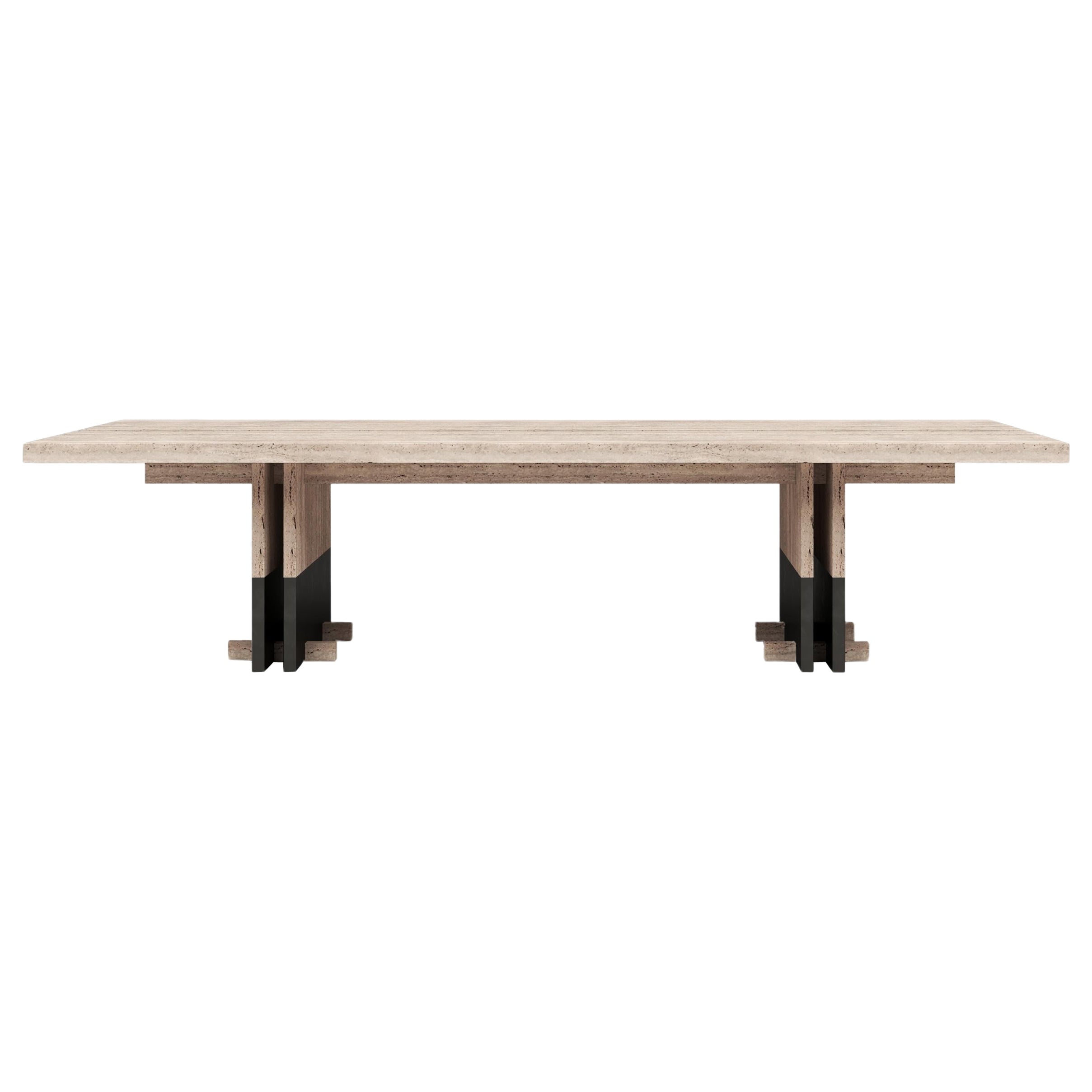 Rift Travertino Gririo Dining Table by Andy Kerstens 1