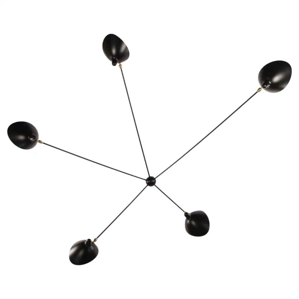 Sconce Spider 5 Still Arms by Serge Mouille 1