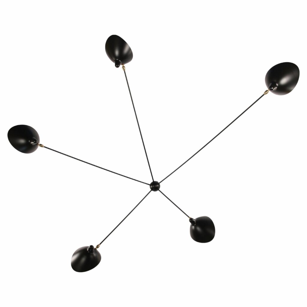 Sconce Spider 5 Still Arms by Serge Mouille 1