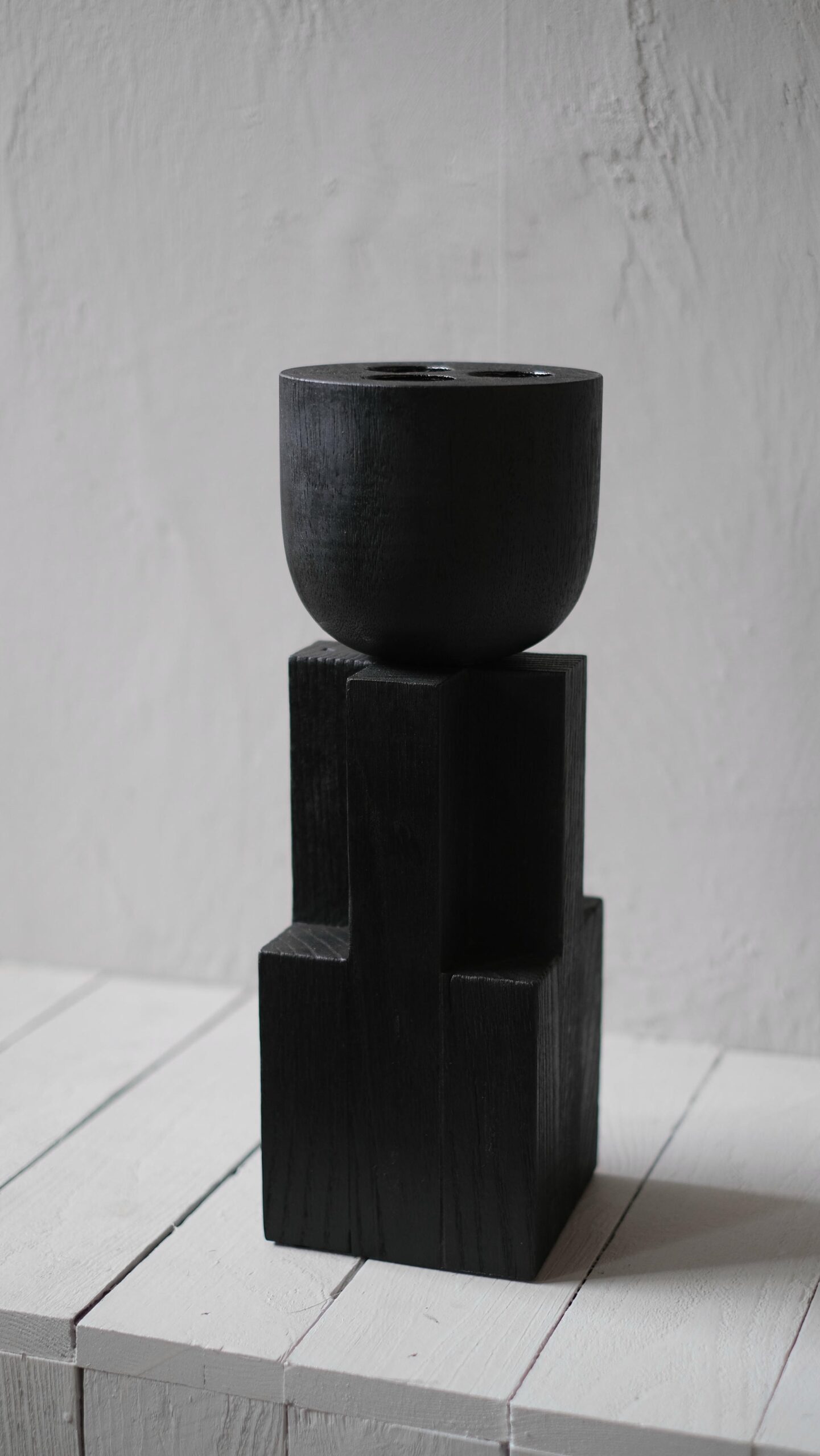 Black Iroko Wood Goblet Bowl, Signed Arno Declercq 3