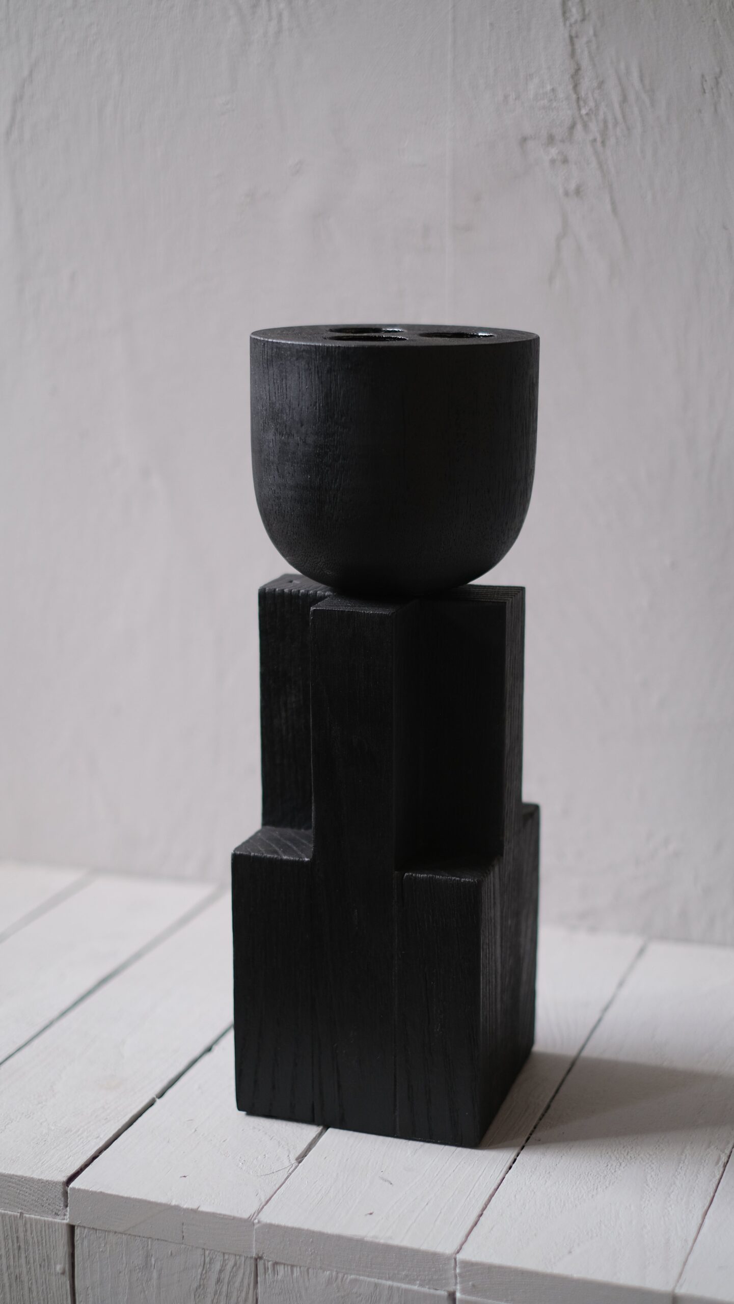 Black Iroko Wood Goblet Bowl, Signed Arno Declercq 3