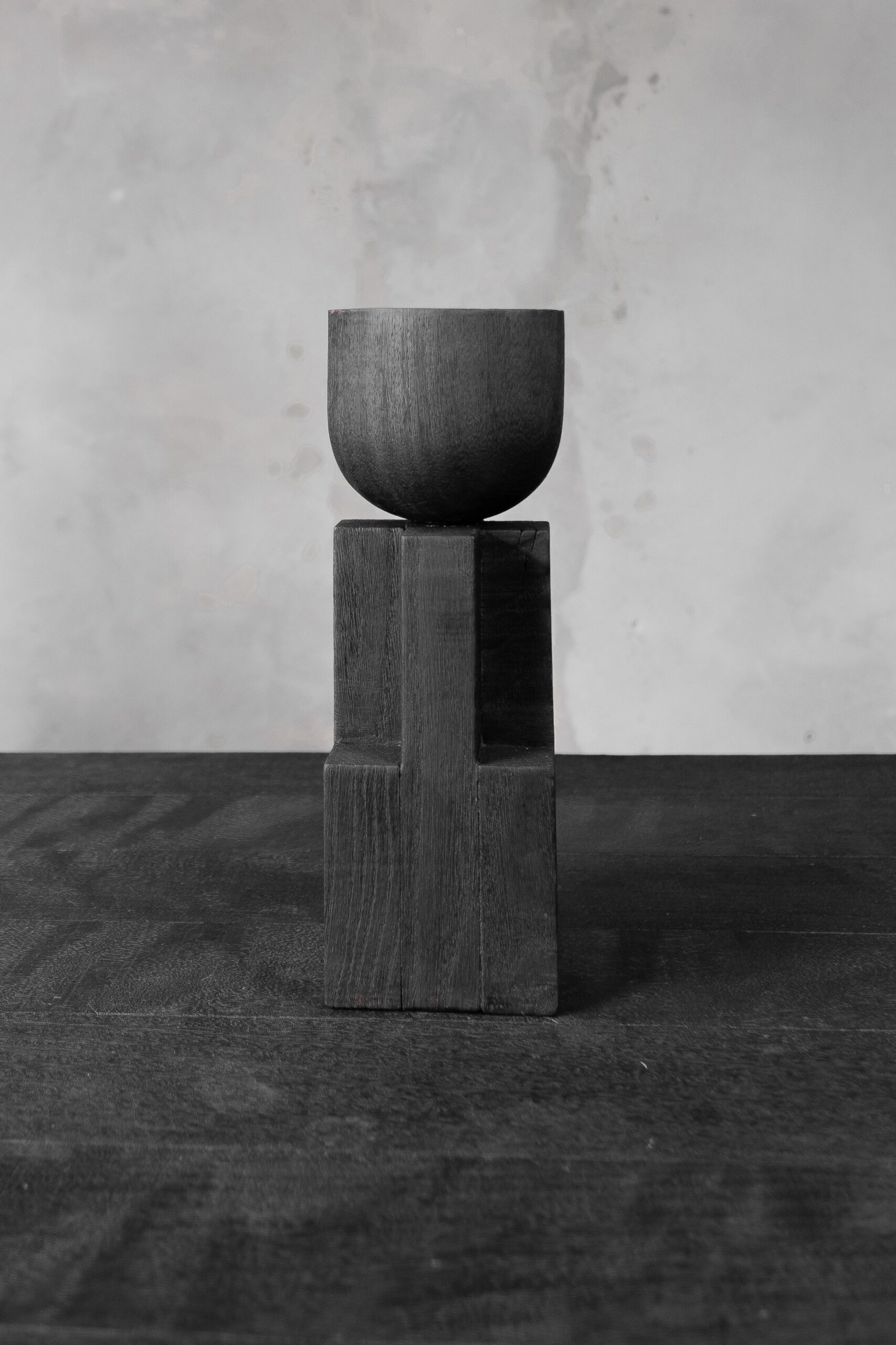 Black Iroko Wood Goblet Bowl, Signed Arno Declercq 4