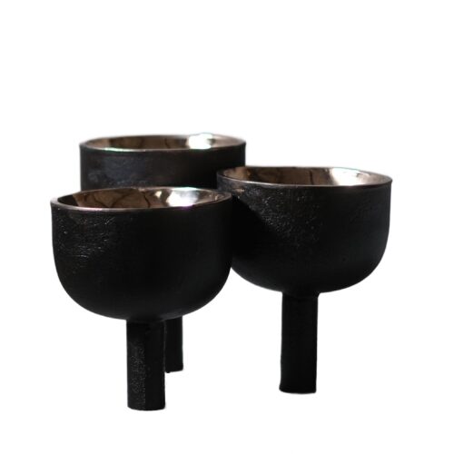 Contemporary Bronze Triple Tray with Polished Interior, Signed Arno Declercq 1