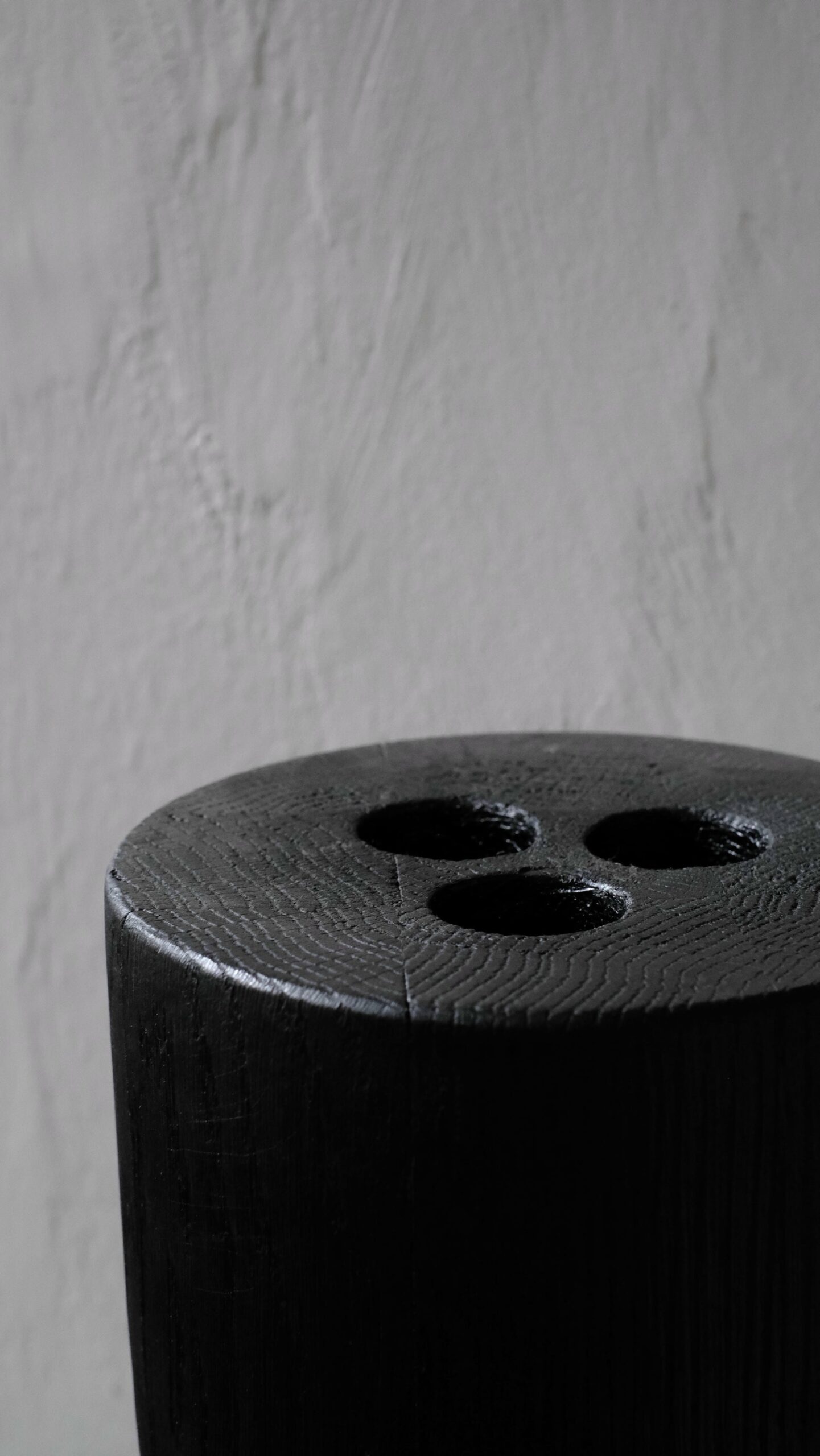Contemporary Burnt Iroko Wood Goblet Vase with Geometric Base by Arno Declercq 7