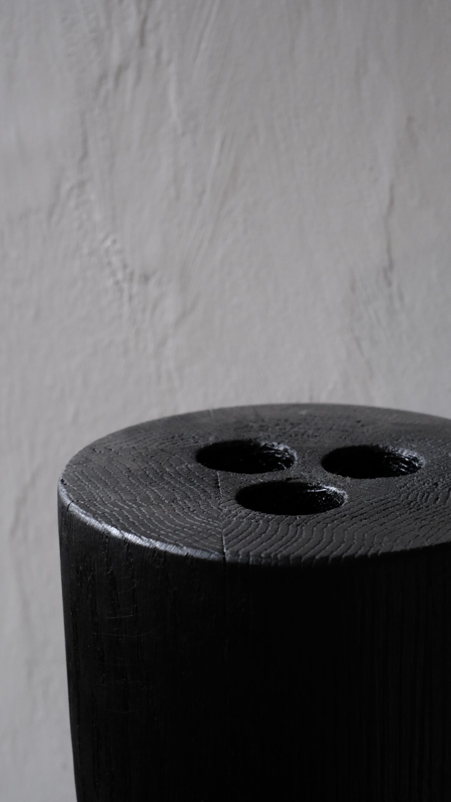 Contemporary Burnt Iroko Wood Goblet Vase with Geometric Base by Arno Declercq 7