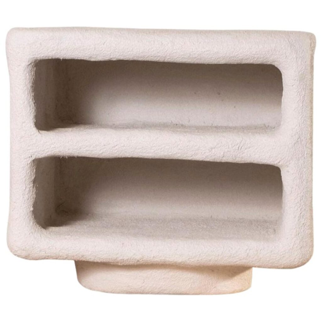 Goofy Charm Bedside Table in Sculptural White Concrete by Mary Lynn & Carlo 1