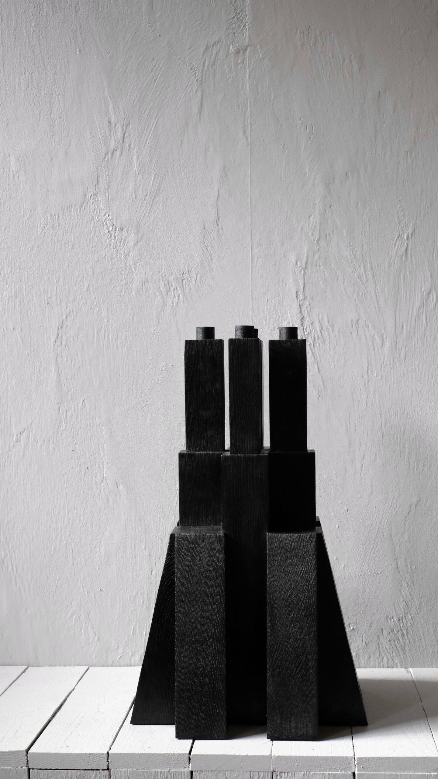 Tiered Structure Burnt Iroko Wood Bunker Candleholder 2.0 by Arno Declercq 8
