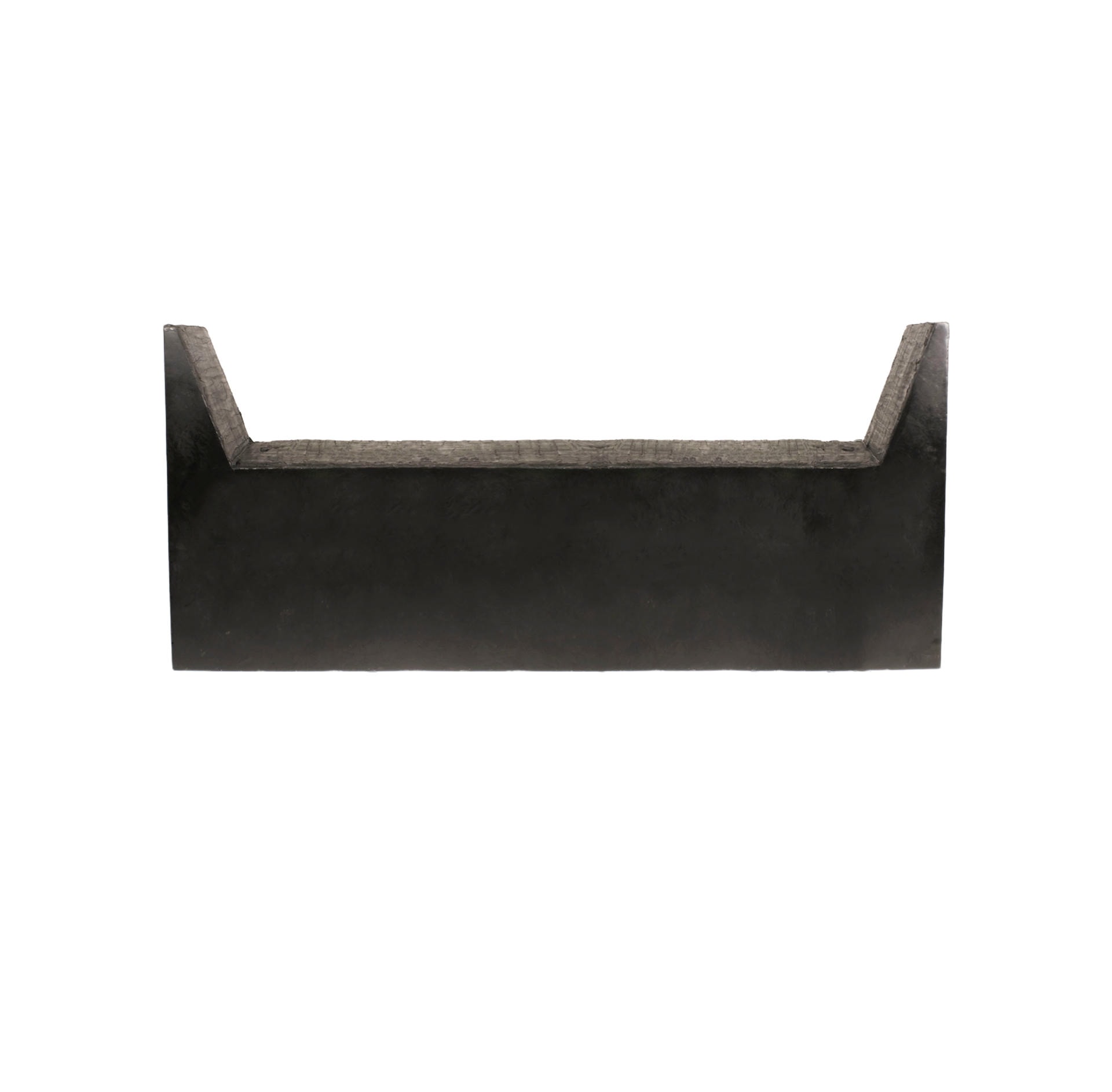 U shaped Form Rubber seat and Burned Steel Large Stool by Arno Declercq 1