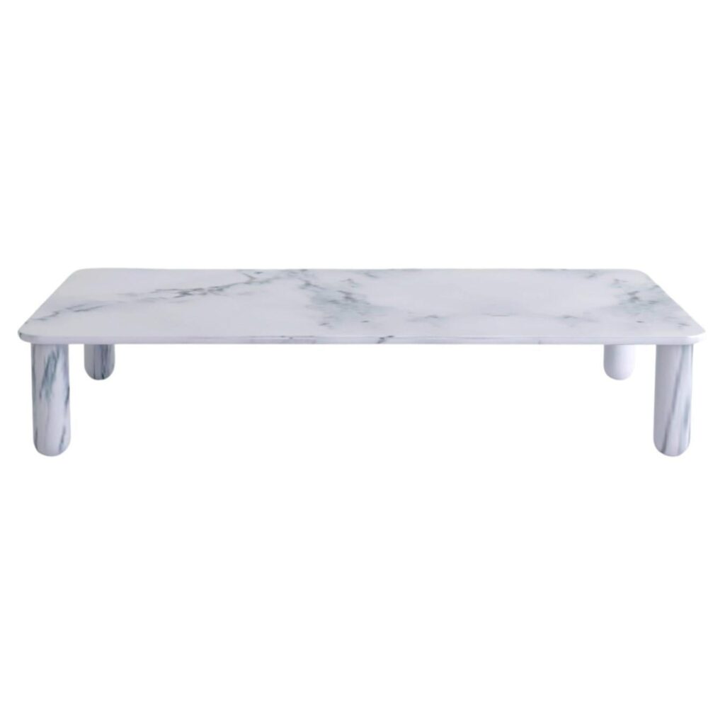 XLarge White Marble Sunday Coffee Table by Jean Baptiste Souletie 1