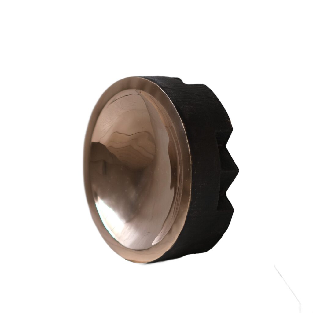 Contemporary Sand Casted Bronze Round Disk Tray by Arno Declercq 1