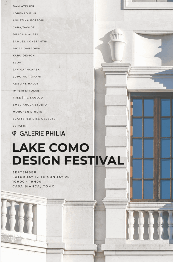 poster galerie philia lake como design festival como