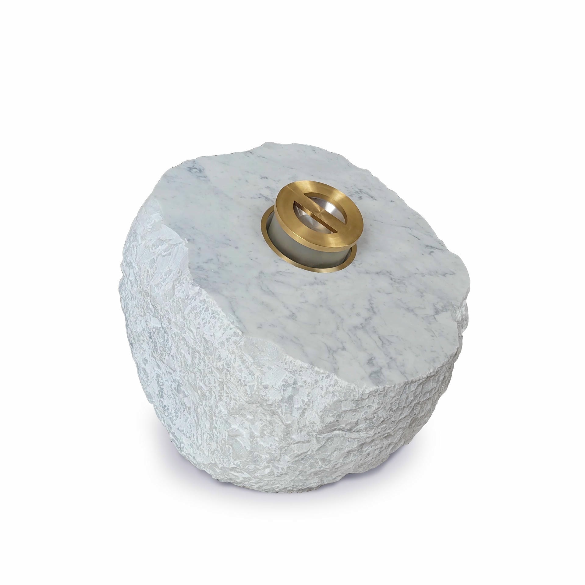 Stone Kinetic Sculptural Brass and Marble Floor Lamp by Jan Garncarek 5