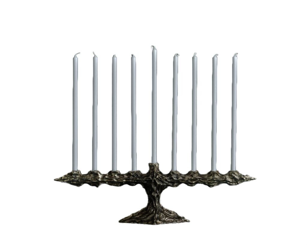 Bronze Sculpted Hannukah Menorah by William Guillon 1