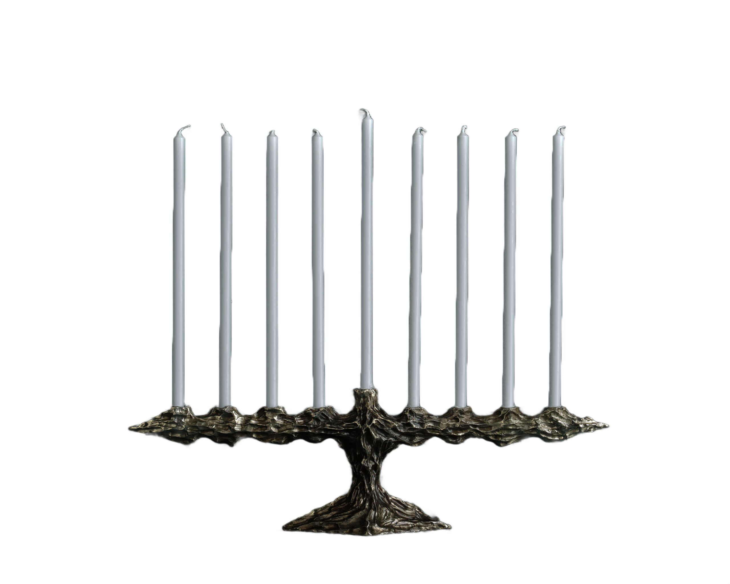 Bronze Sculpted Hannukah Menorah by William Guillon 1