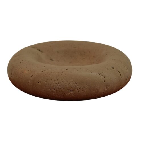 Contemporary Round Natural Beige Travertine Ashtray by Henry Wilson 1