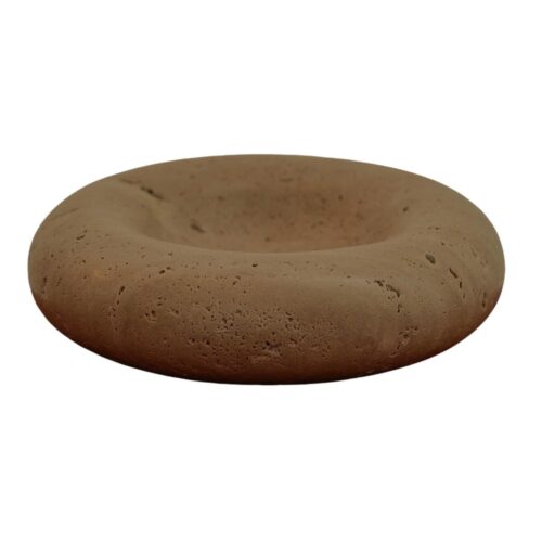 Contemporary Round Natural Beige Travertine Ashtray by Henry Wilson 1