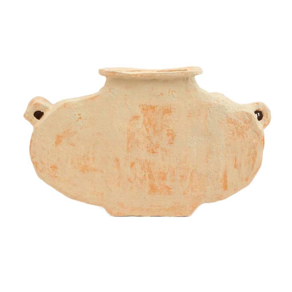 Organic Shape, Efir Beige Contemporary Ceramic Vase by Willem Van Hooff 1