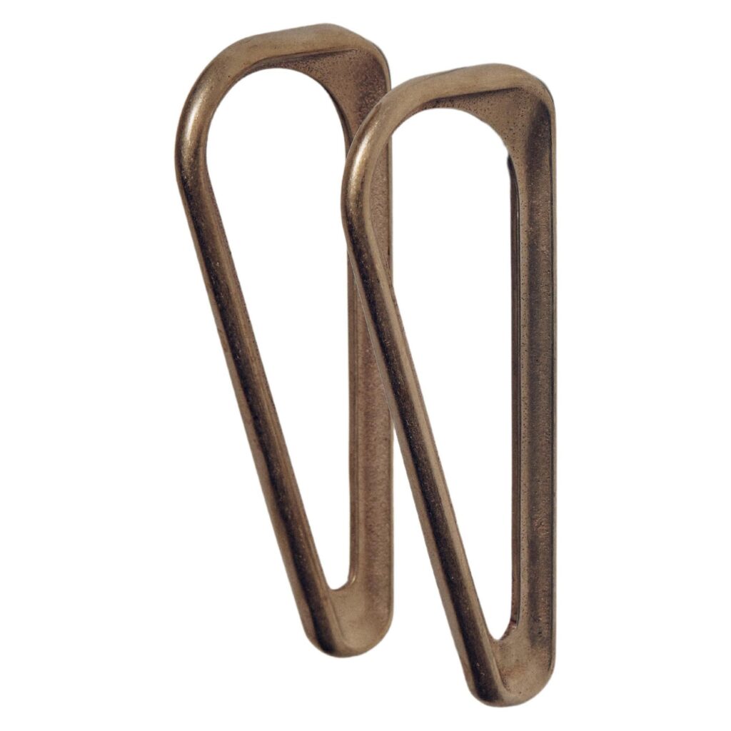 Set of 2 Contemporary Golden Brass Planchart Handles by Henry Wilson 1