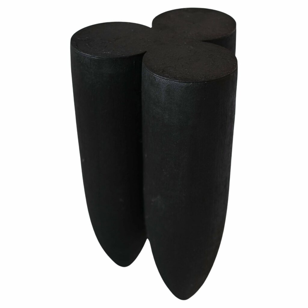 Three Bullet Shaped Burnt Oak Senufo Stool in Iroko Wood by Arno Declercq 1