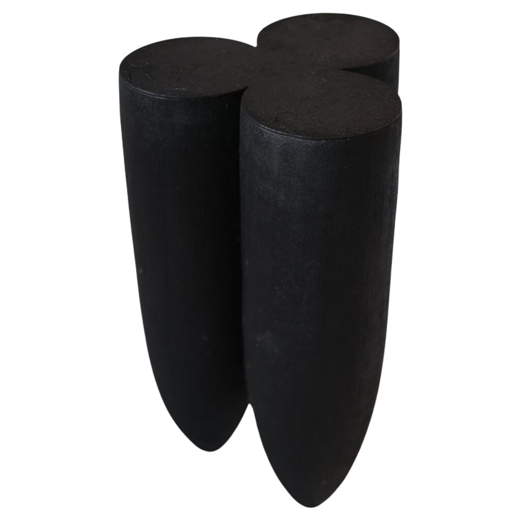 Three Bullet Shaped Burnt Oak Senufo Stool in Iroko Wood by Arno Declercq 1