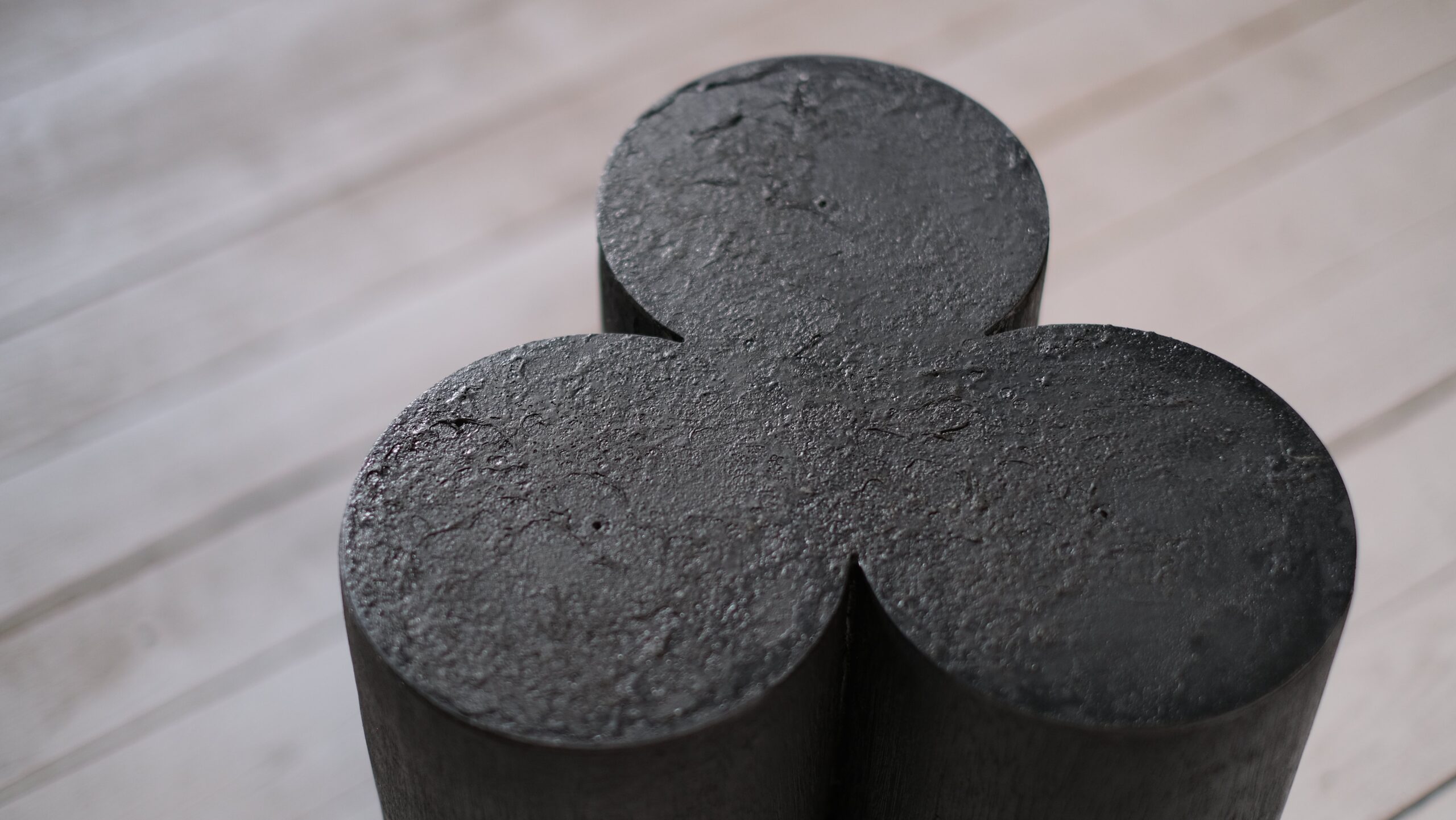 Three Bullet Shaped Burnt Oak Senufo Stool in Iroko Wood by Arno Declercq 3