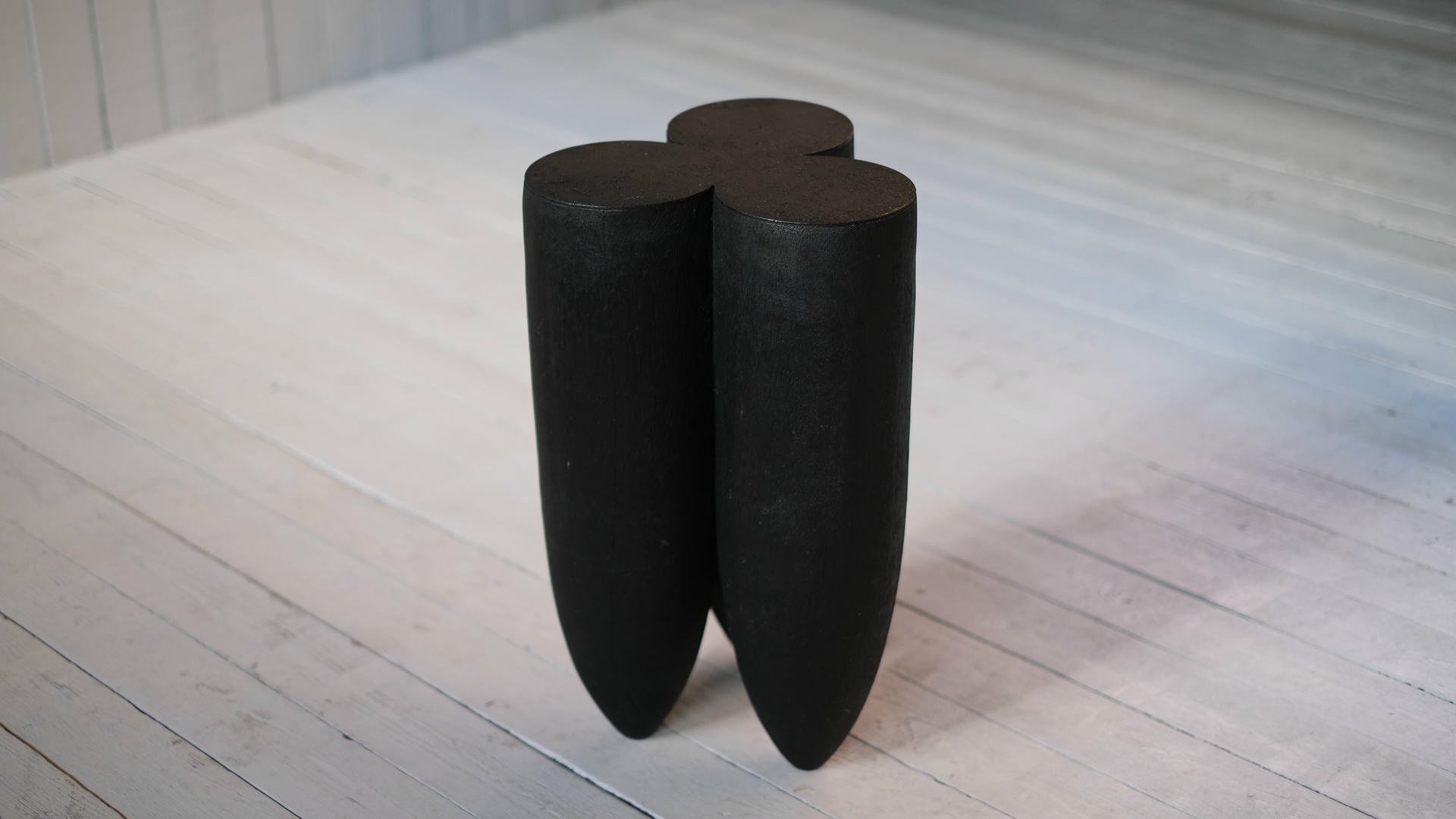 Three Bullet Shaped Burnt Oak Senufo Stool in Iroko Wood by Arno Declercq 6