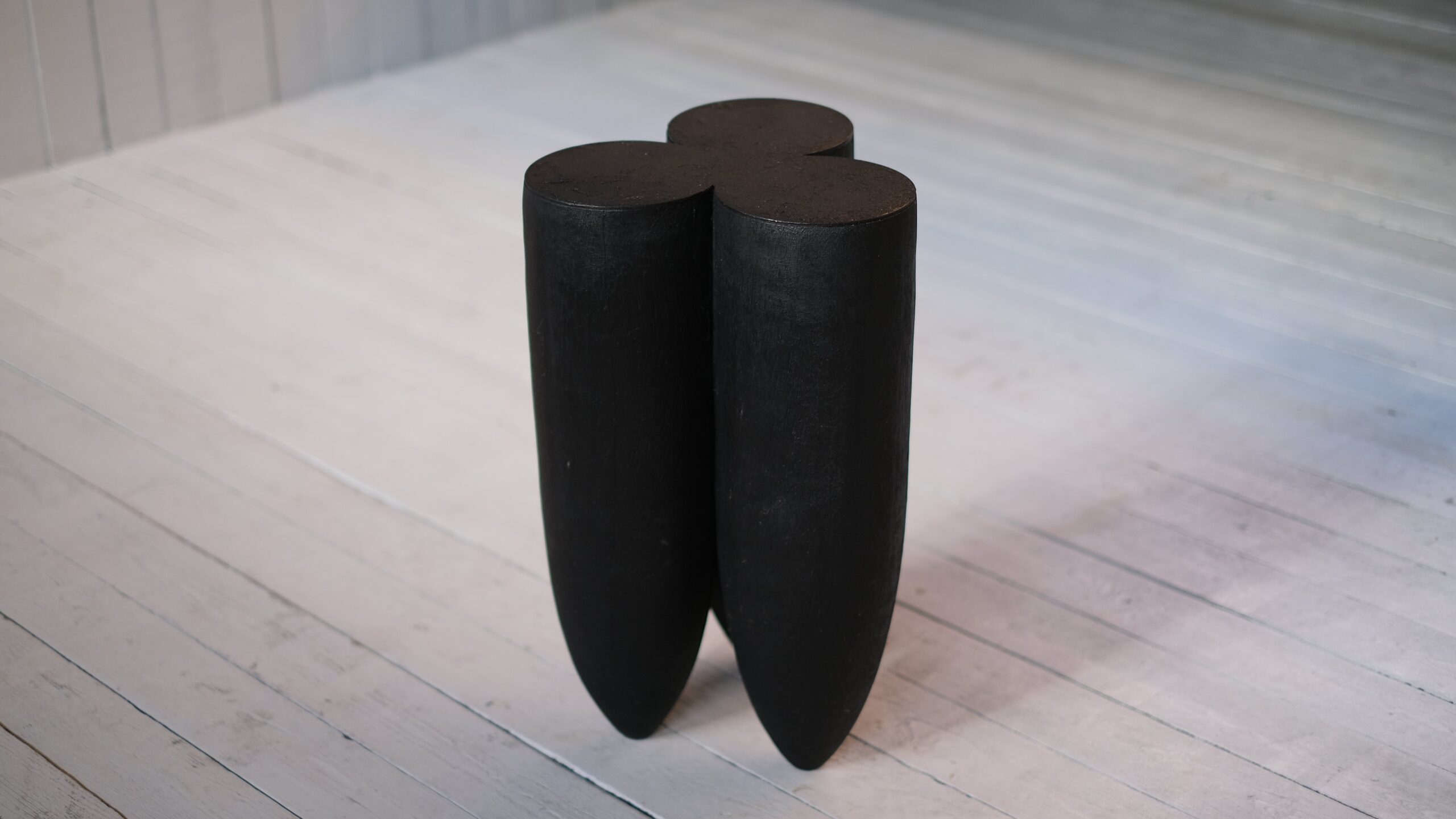 Three Bullet Shaped Burnt Oak Senufo Stool in Iroko Wood by Arno Declercq 6
