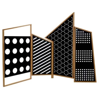 Opto Folding Screen Black Lacquered by Colé Italia