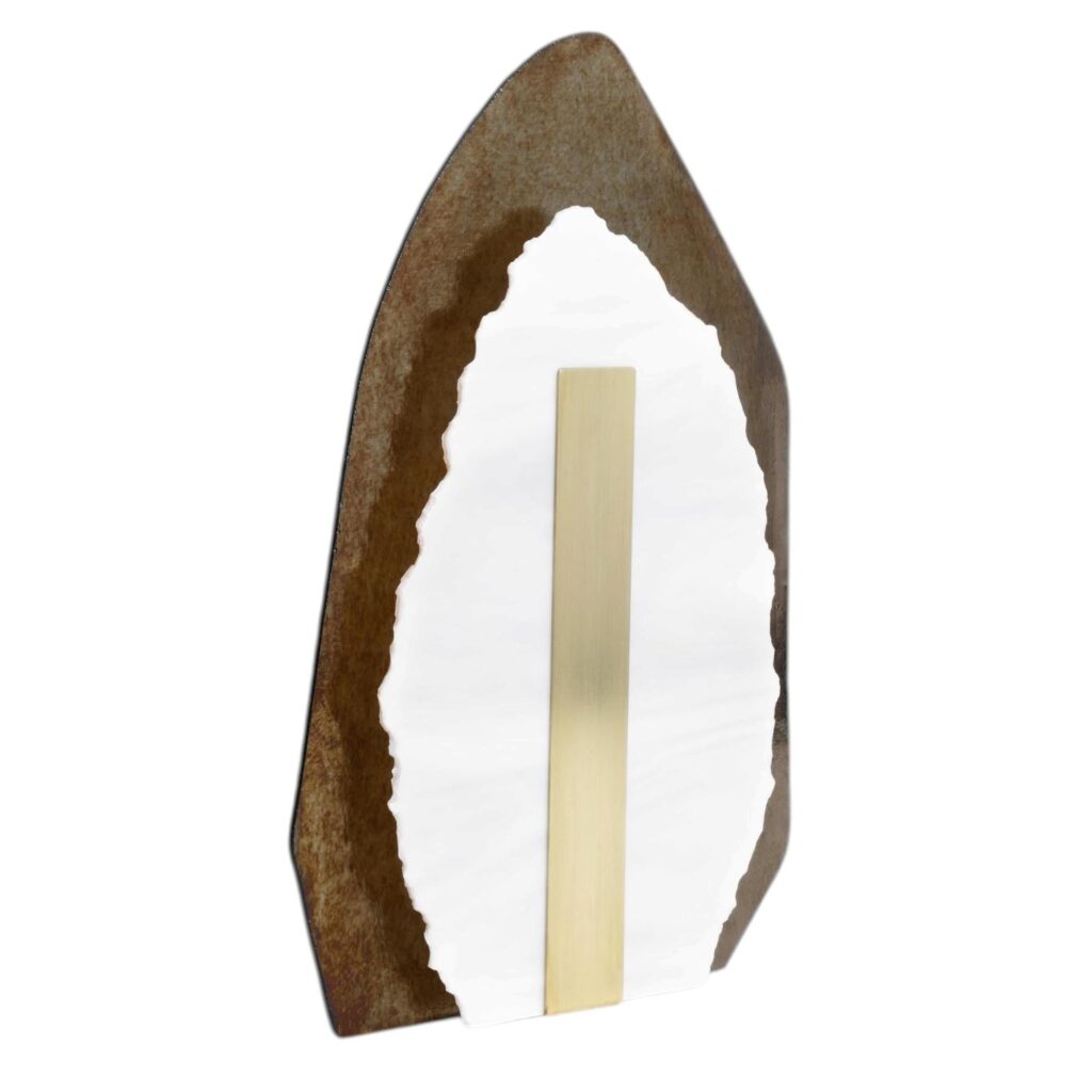 Contemporary Two Layered Brown Glass and Brass Table Lamp by Marie Jeunet 1