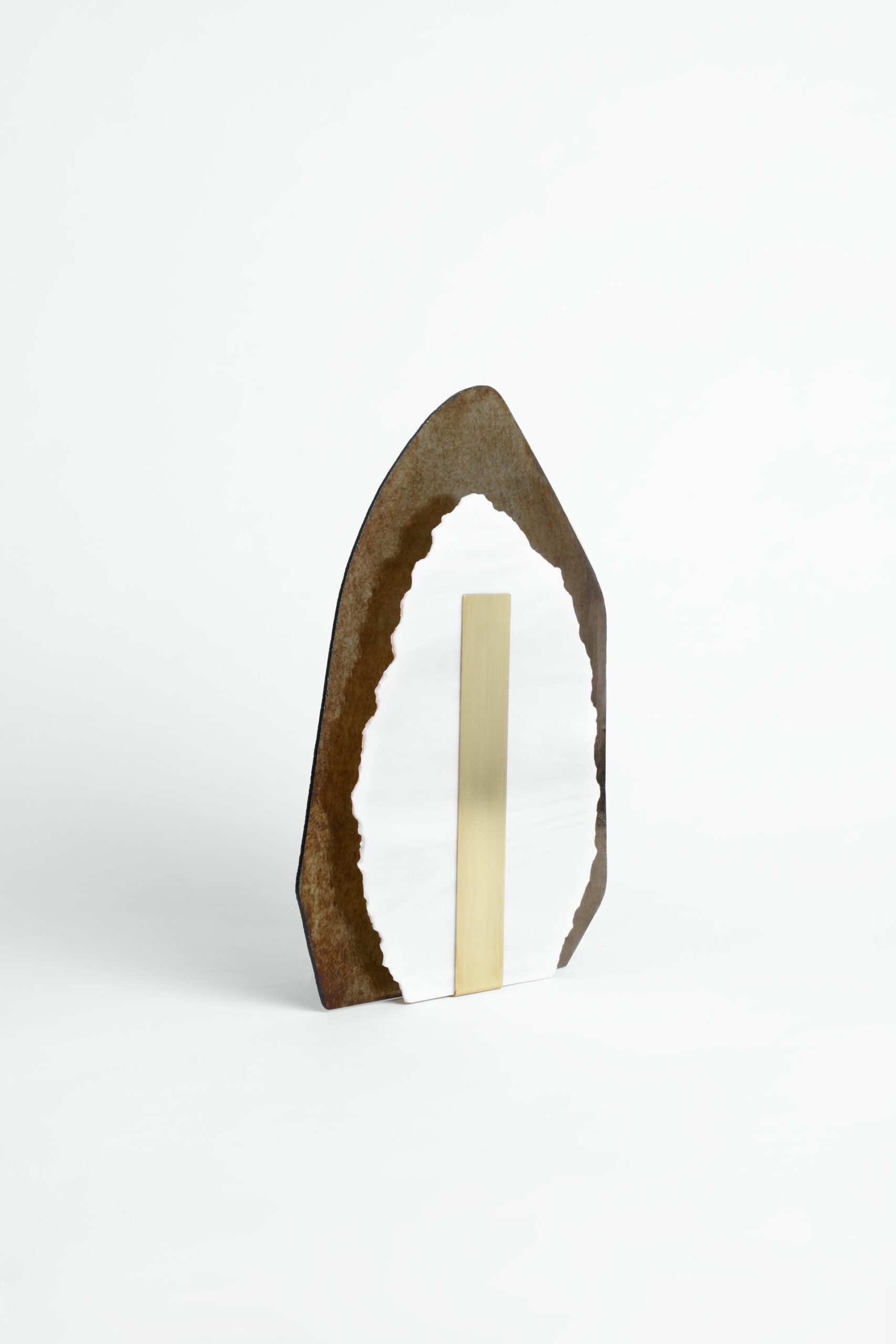 Contemporary Two Layered Brown Glass and Brass Table Lamp by Marie Jeunet 3