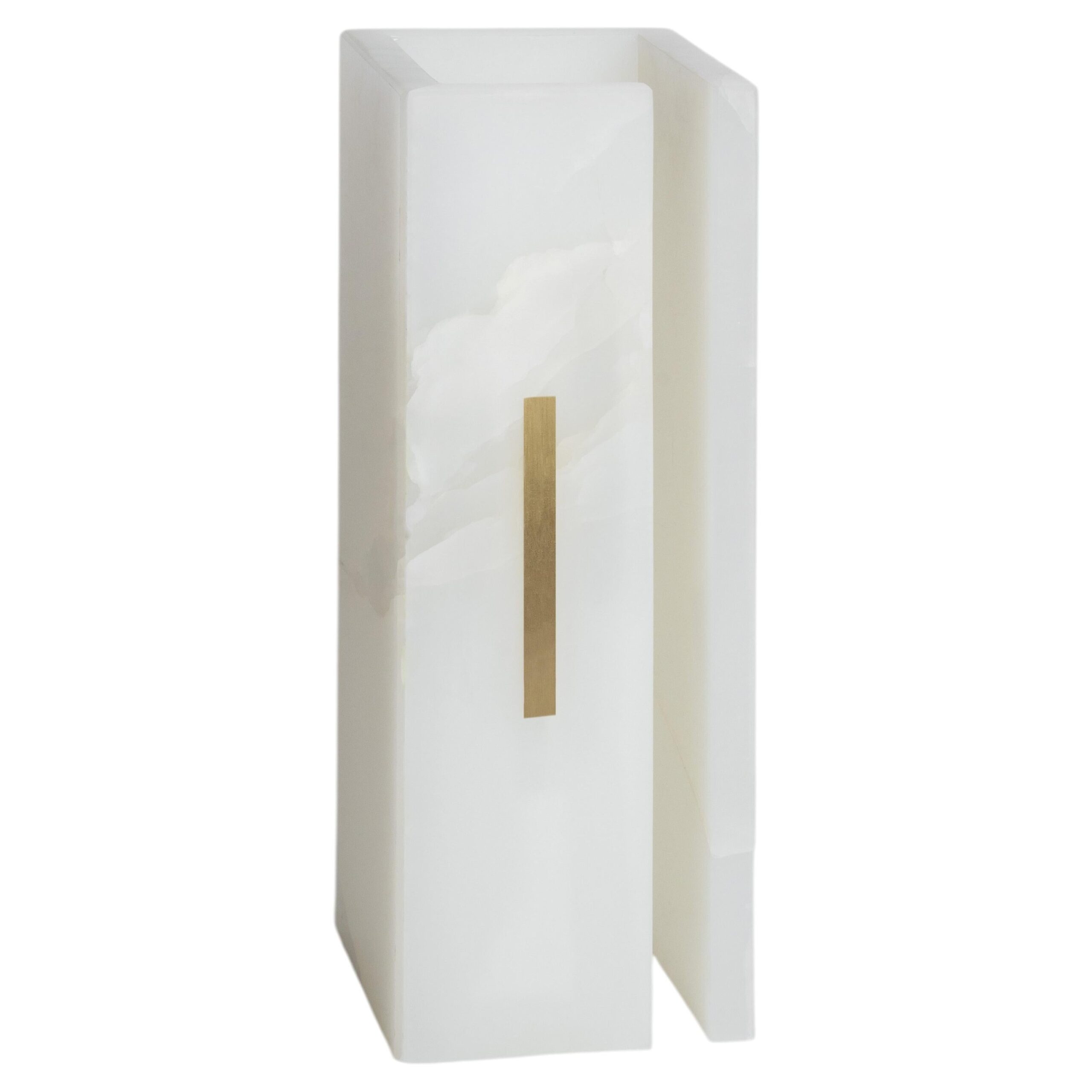 Hand sculpted Organic Block Form, Pure White Onix Sculpture by Marie Jeunet 1