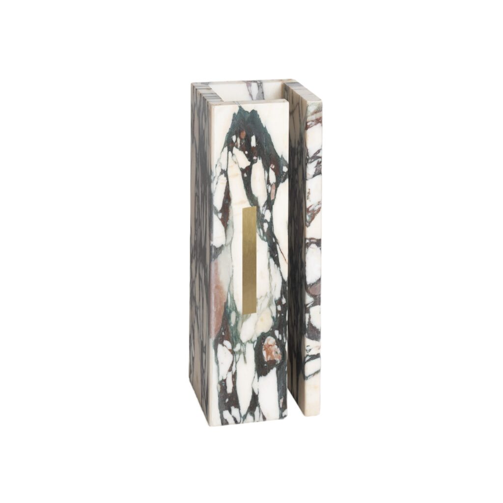 Unique Rectangular Prism Shape, Calacatta Viola Marble Lamp by Marie Jeunet 1