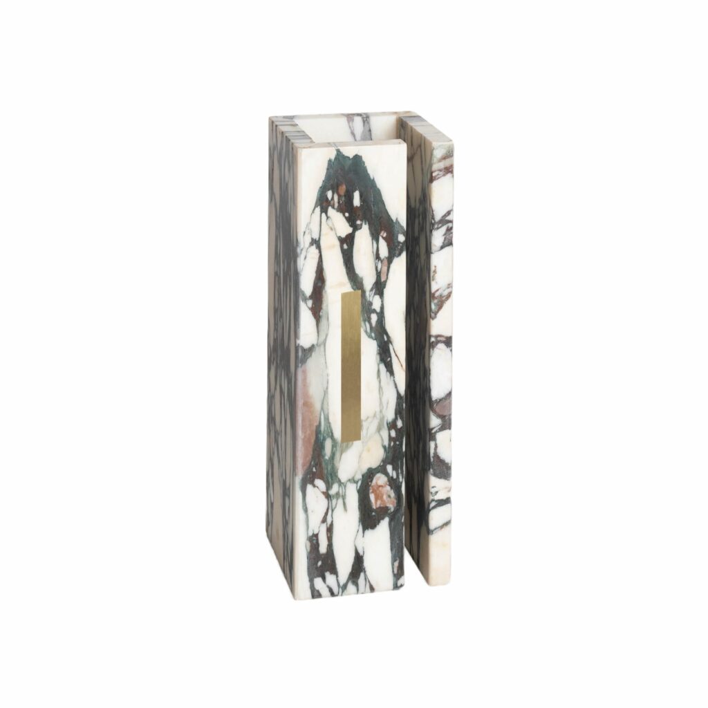 Unique Rectangular Prism Shape, Calcatta Viola Marble Lamp by Marie Jeunet 1
