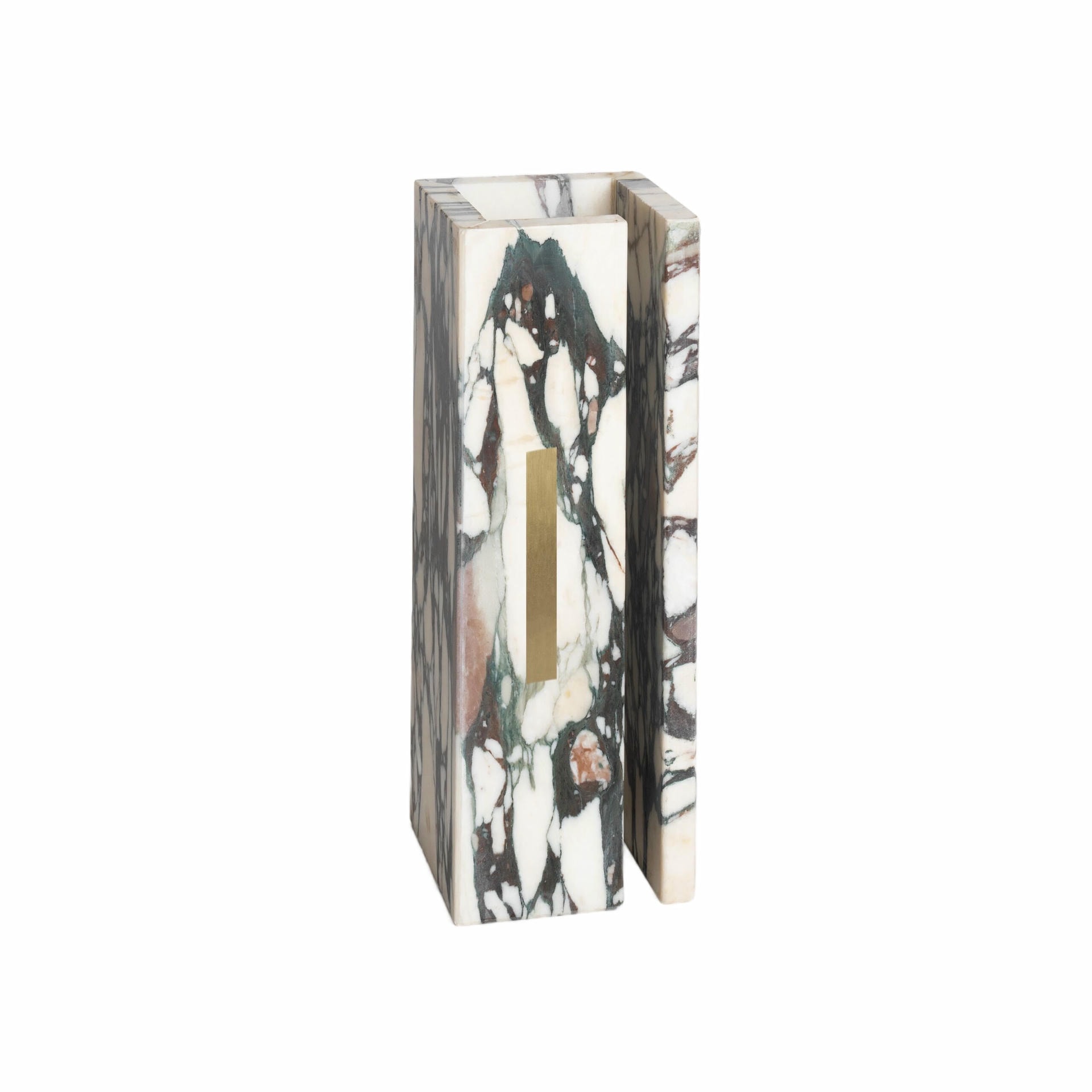 Unique Rectangular Prism Shape, Calcatta Viola Marble Lamp by Marie Jeunet 1