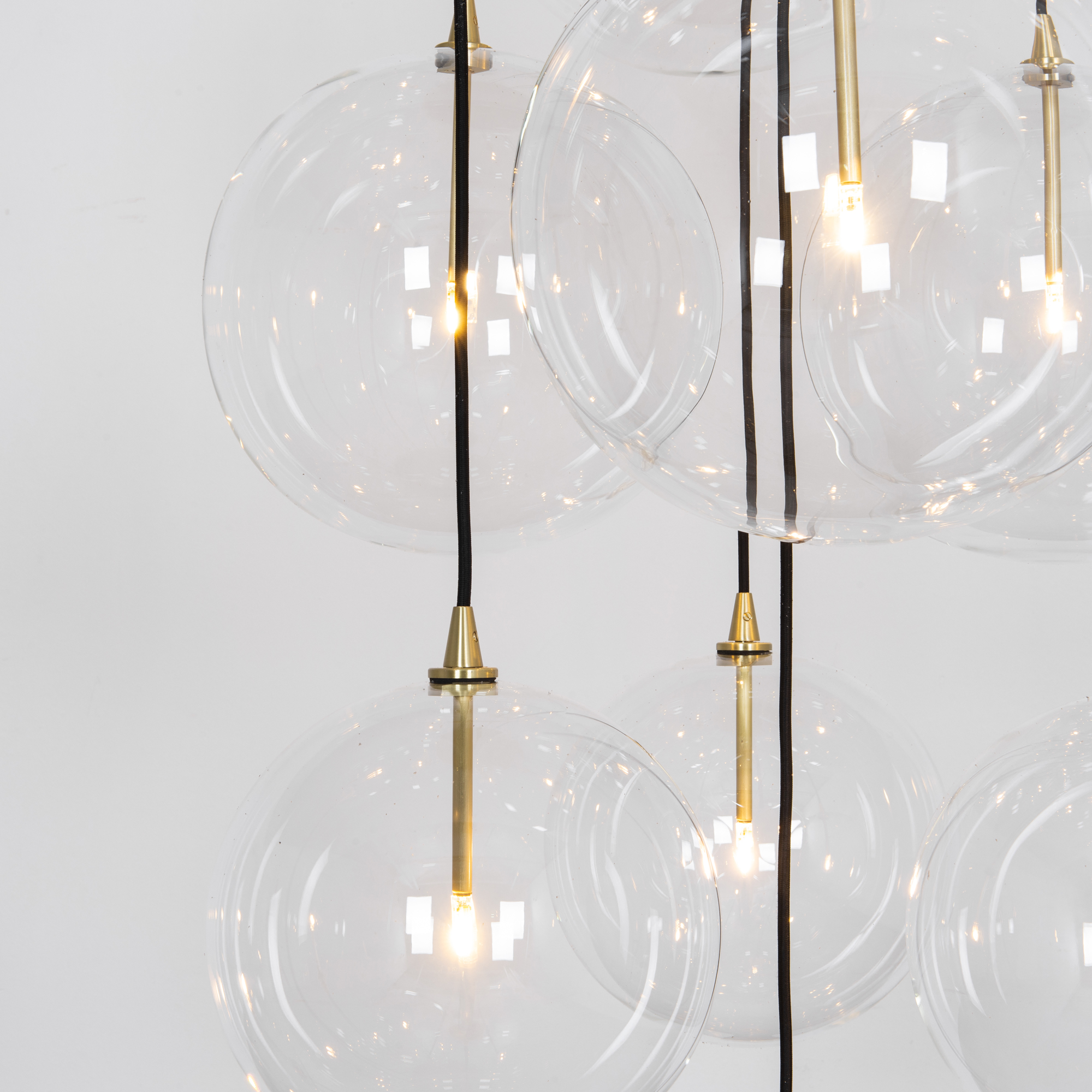 Cluster 13 Mix Polished Nickel Chandelier by Schwung 2