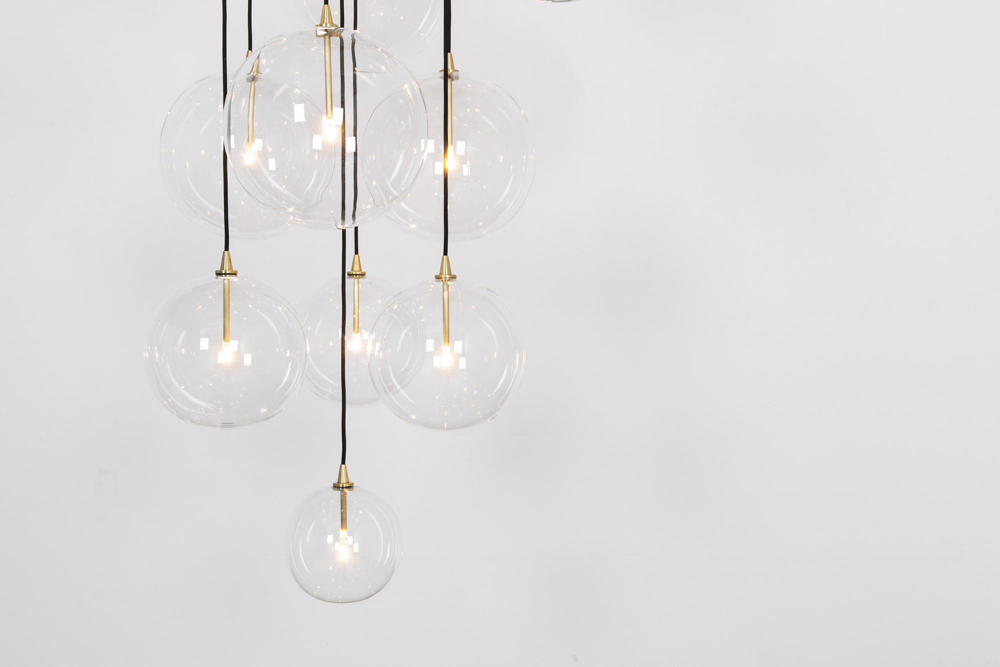 Cluster 13 Mix Polished Nickel Chandelier by Schwung 3