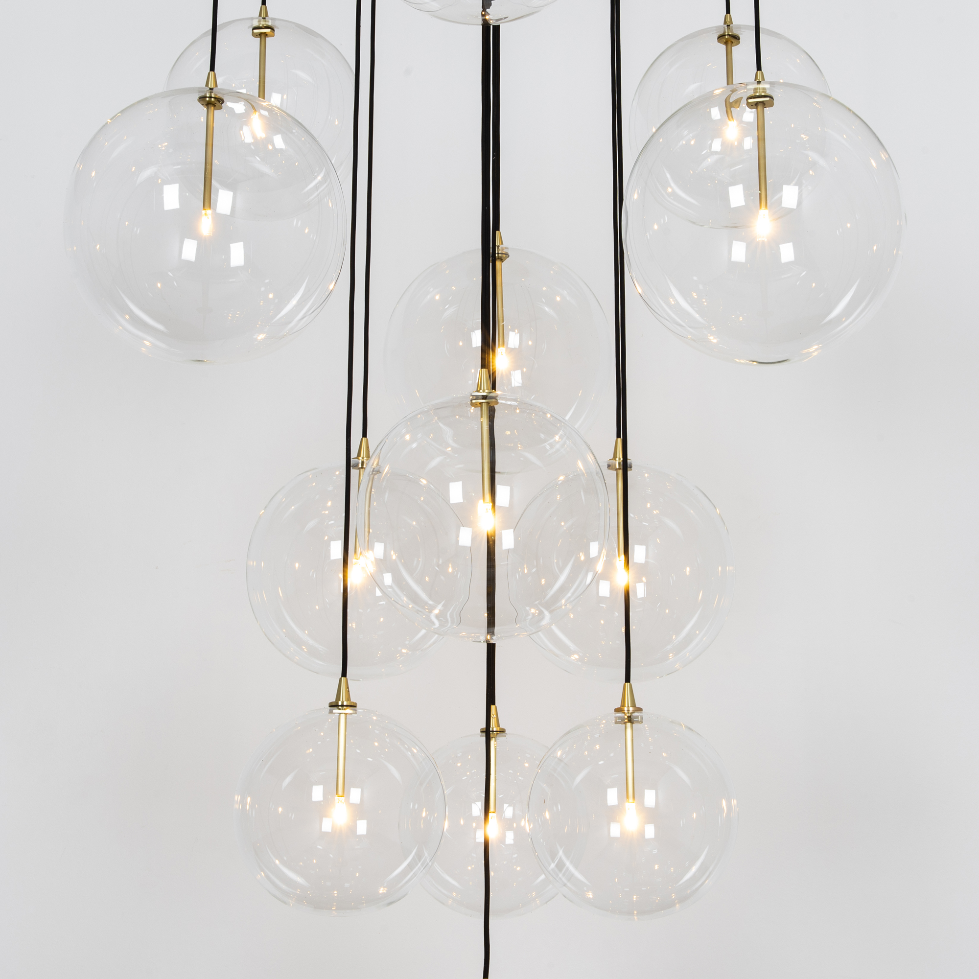Cluster 13 Mix Polished Nickel Chandelier by Schwung 4