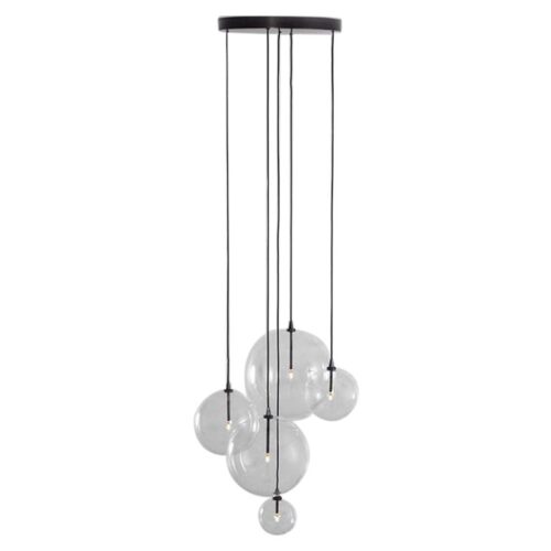 Cluster 5 Mix Polished Nickel Chandelier by Schwung 1