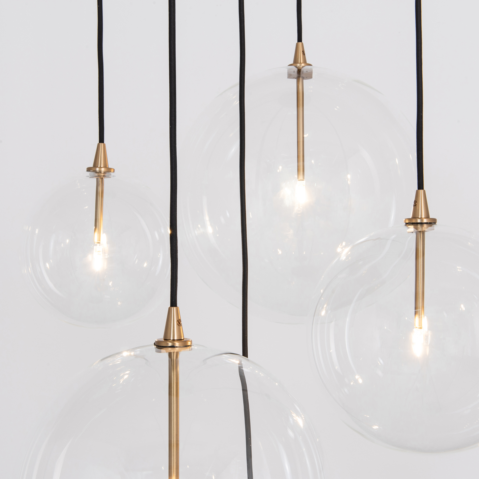 Cluster 5 Mix Polished Nickel Chandelier by Schwung 3