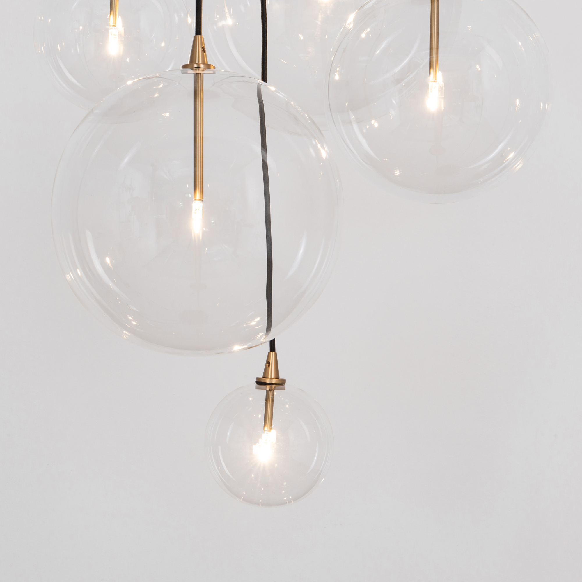 Cluster 5 Mix Polished Nickel Chandelier by Schwung 4