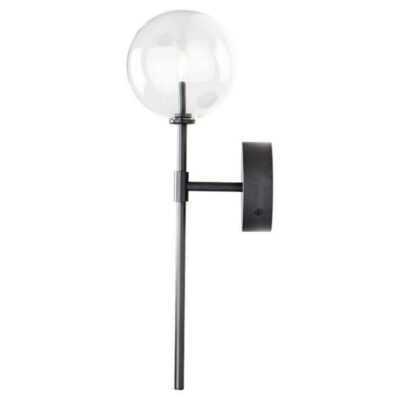 Dawn Single Black Gunmetal Wall Sconce by Schwung
