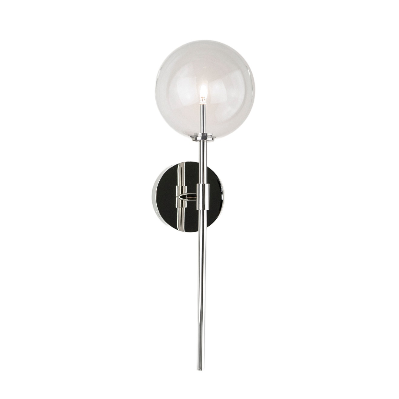 Dawn Single Polished Nickel Wall Sconce by Schwung 1