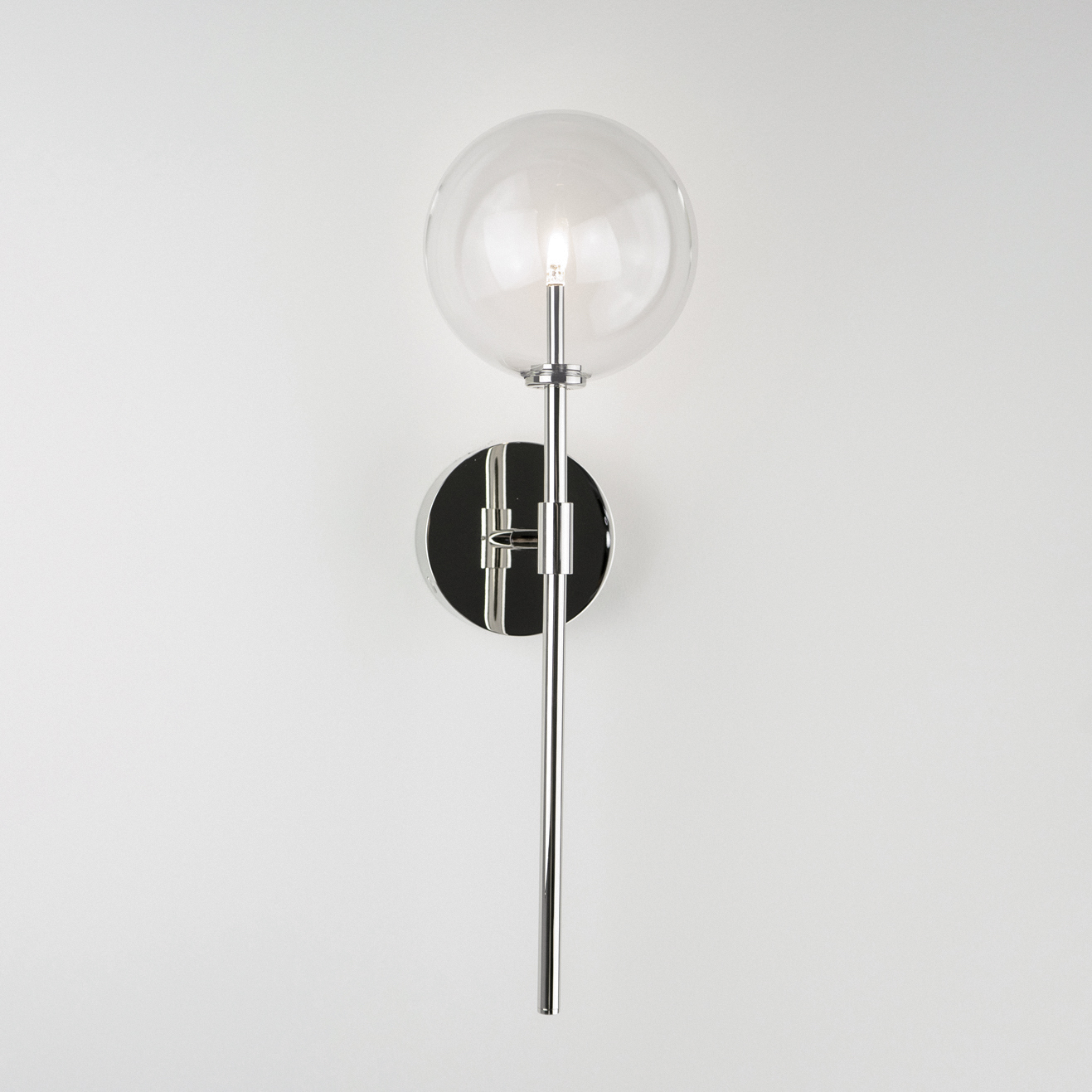 Dawn Single Polished Nickel Wall Sconce by Schwung 4