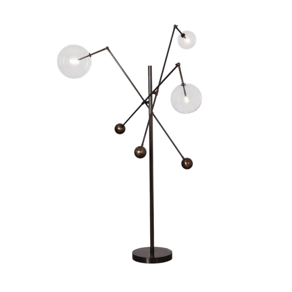 Milan 3 Arms Black Gunmetal Floor Lamp by Schwung 1