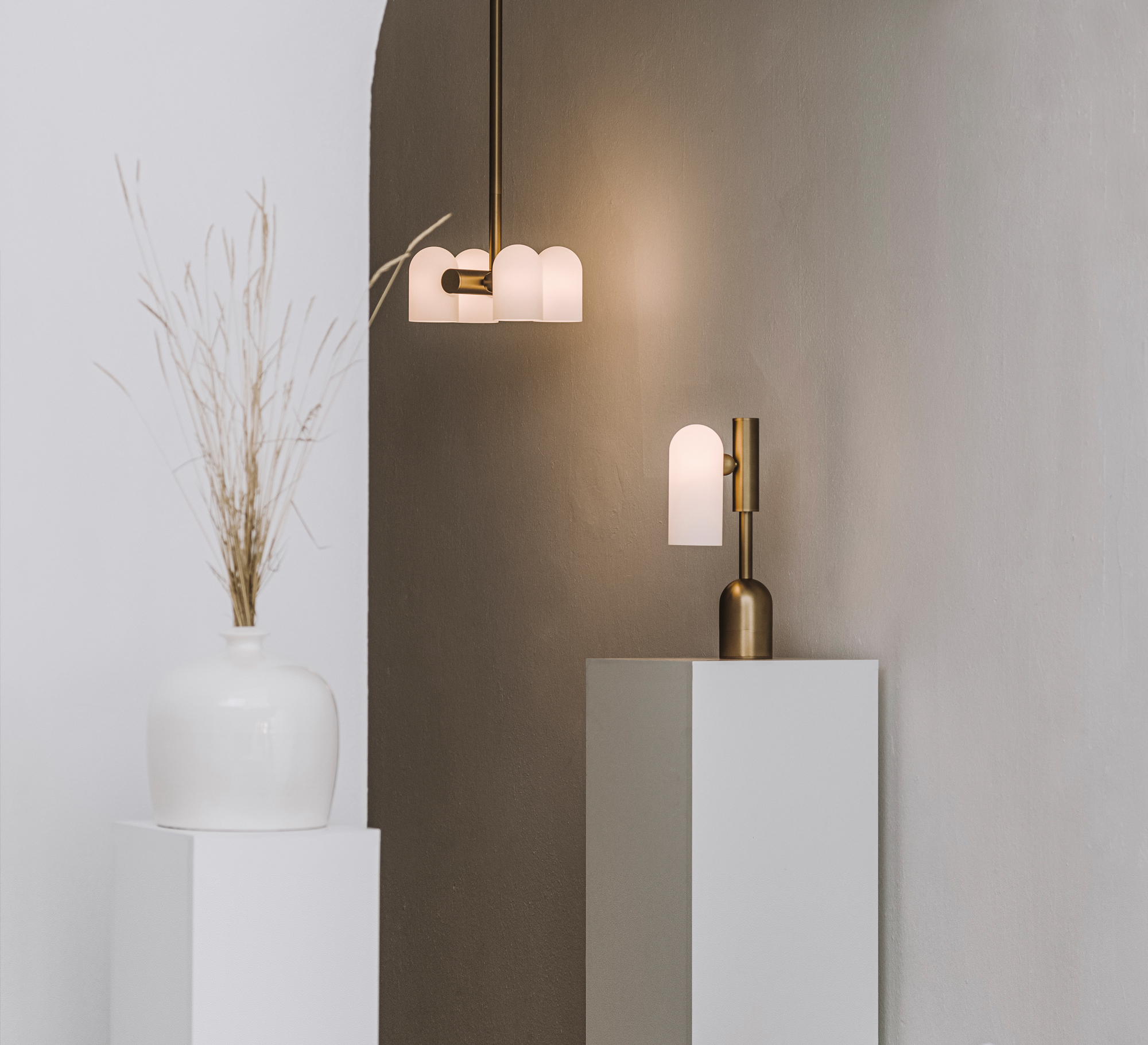 Odyssey 4 Brass Chandelier by Schwung 7
