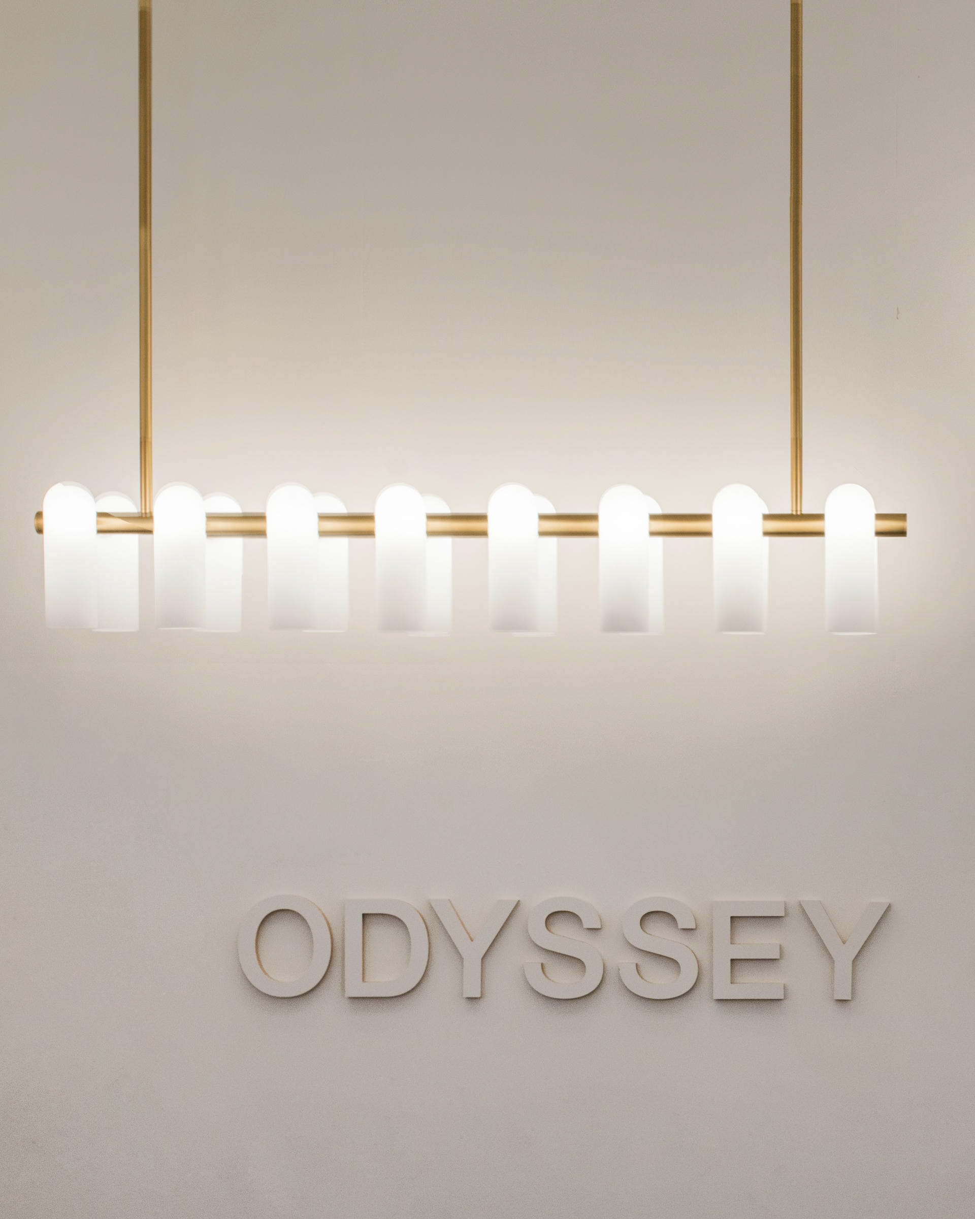 Odyssey Linear LG Brass Chandelier by Schwung 2