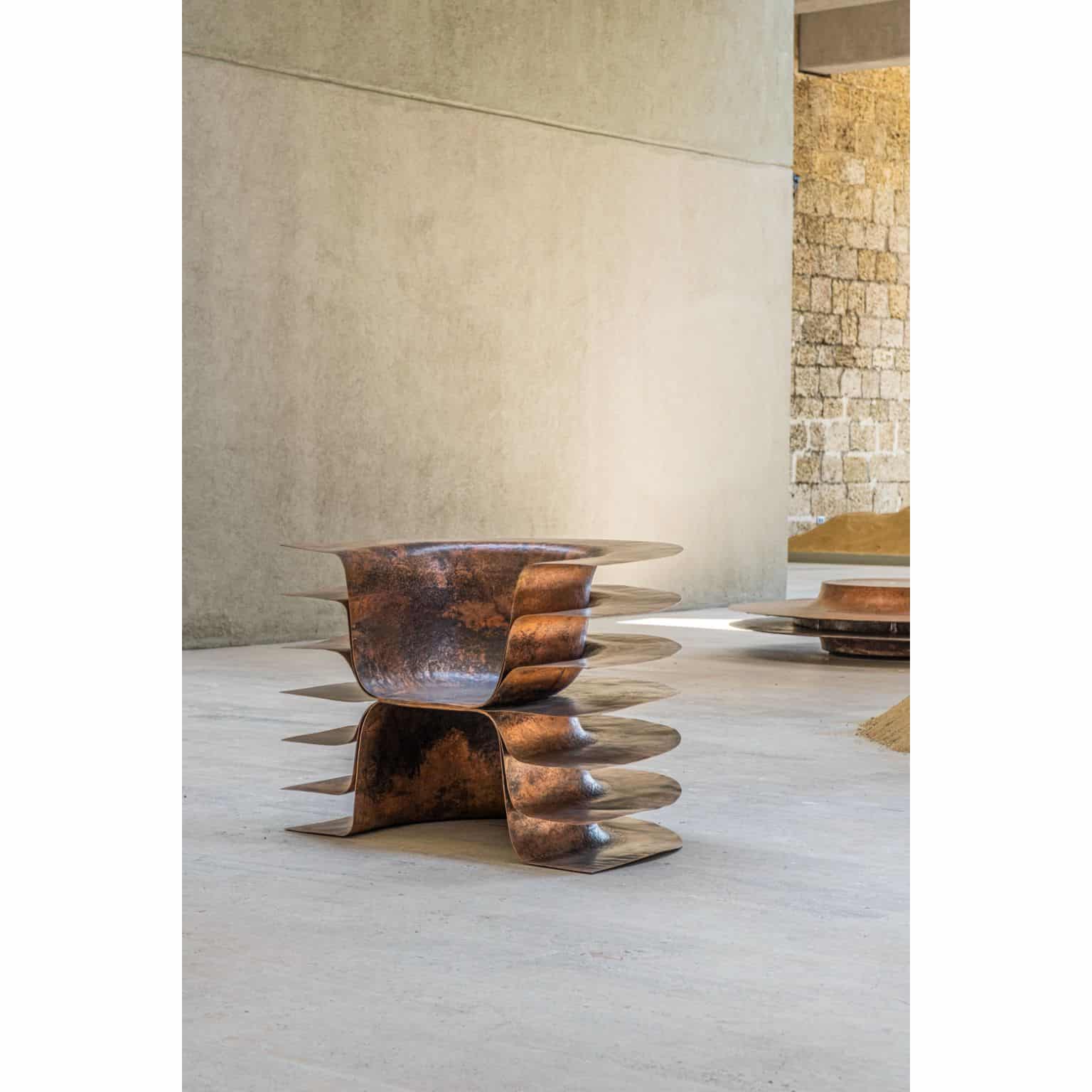 OBJ 05 Copper Lounge Chair by Manu Bano PHILIA